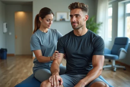 Jeune athlète recevant une reeducation sportive