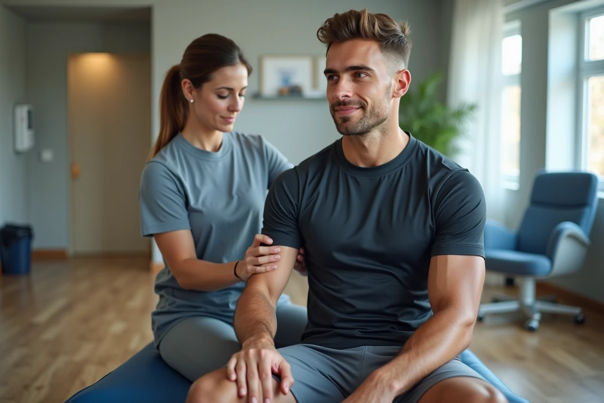 Jeune athlète recevant une reeducation sportive