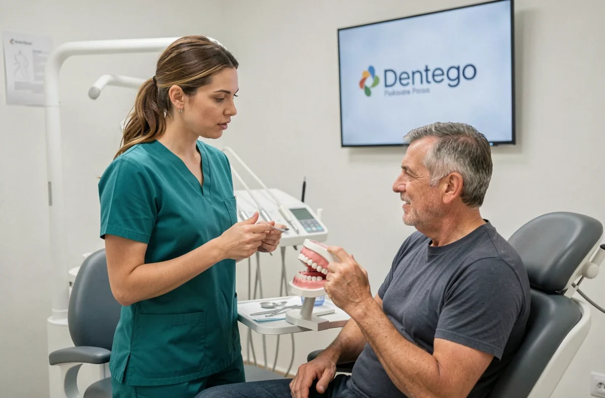 Consultation dentaire au Centre Dentaire Toulouse Lascrosses Dentego avec praticienne et patient