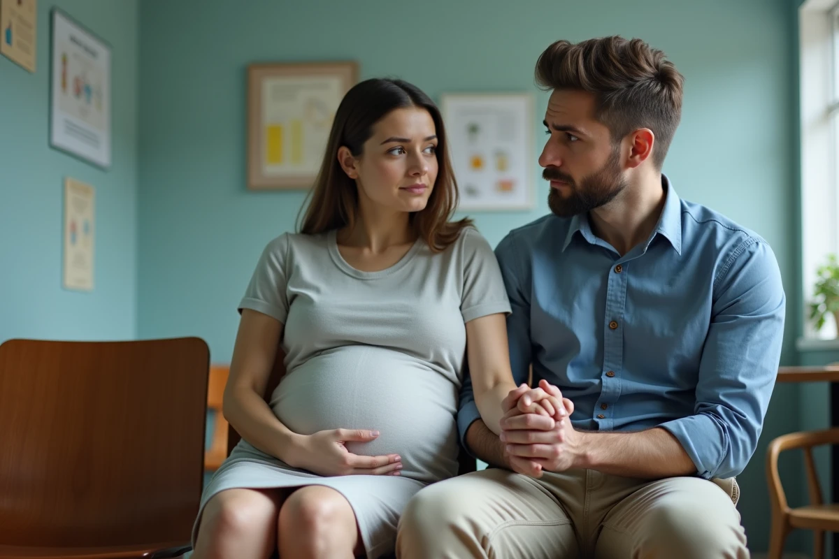 Couple enceinte dans la salle d