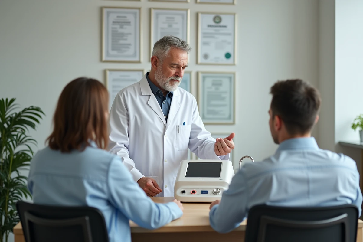 Physiotherapeute montrant le fonctionnement d