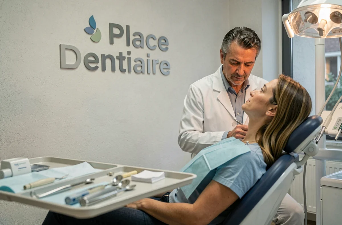 Cabinet de soins de Place Dentaire Carmes à Toulouse avec dentiste et patiente en consultation